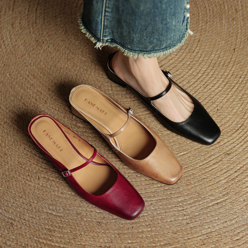 Rosaline Genuine Leather Mules