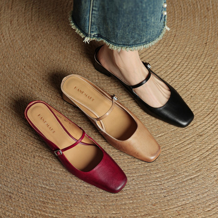 Rosaline Genuine Leather Mules