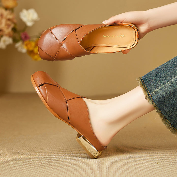 Orelia Genuine Leather Mules