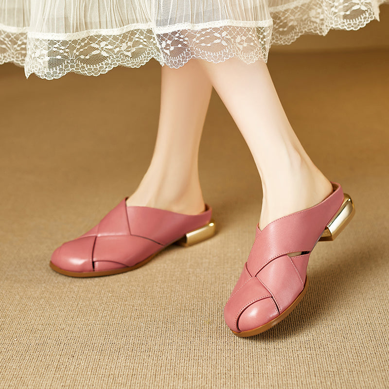 Orelia Genuine Leather Mules
