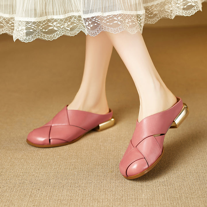 Orelia Genuine Leather Mules