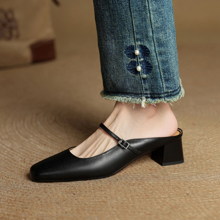 Rosaline Genuine Leather Mules