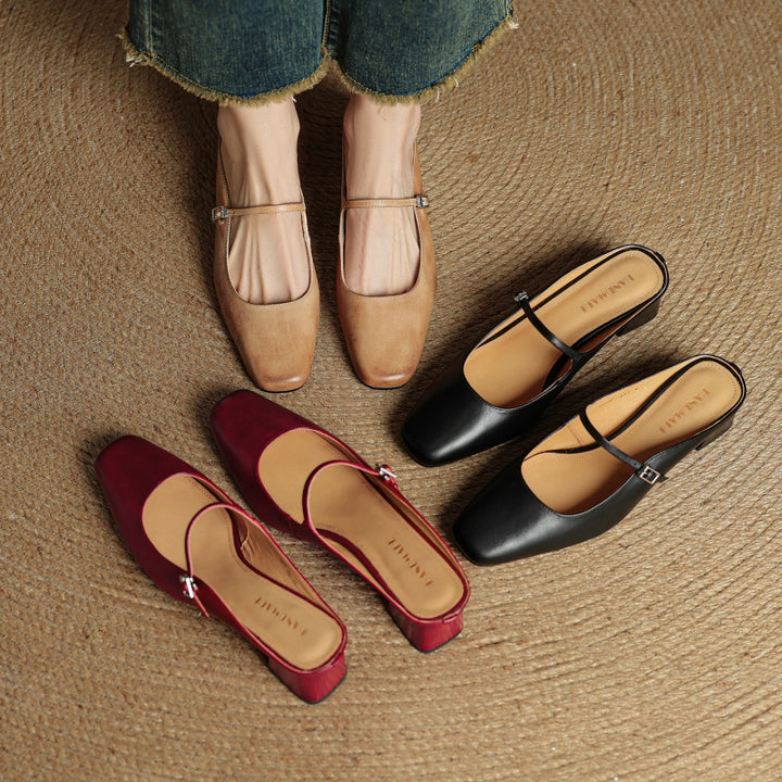 Rosaline Genuine Leather Mules