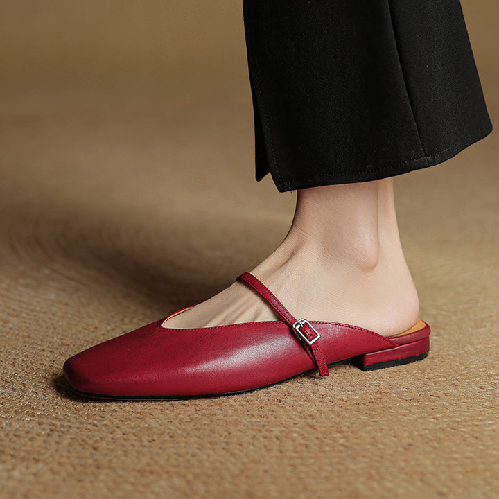 Virela Genuine Leather Mules