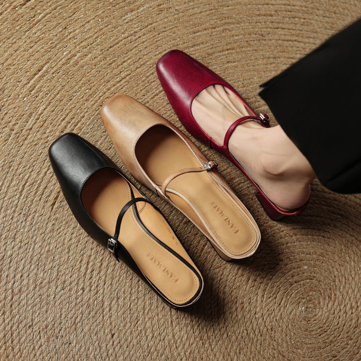 Rosaline Genuine Leather Mules