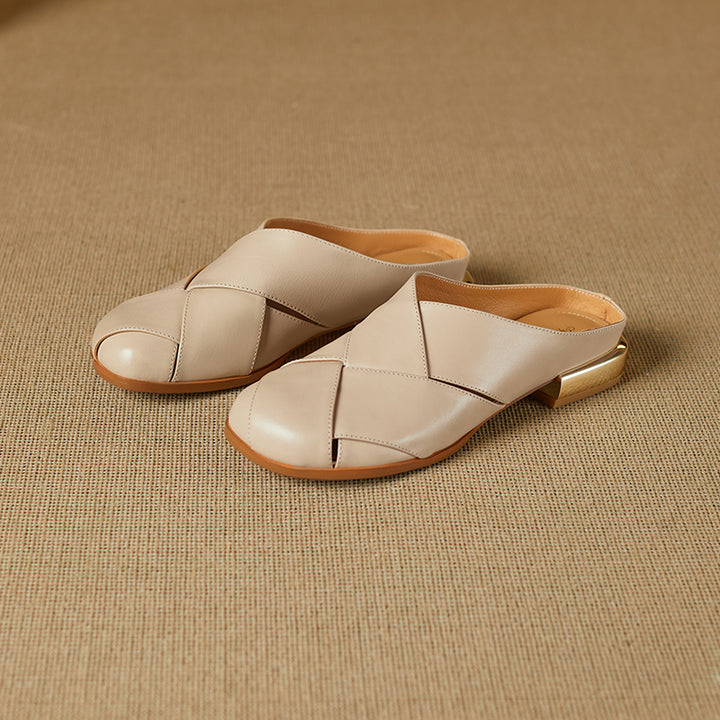Orelia Genuine Leather Mules