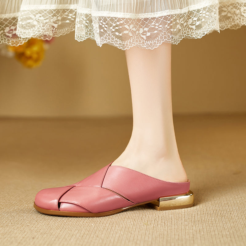 Orelia Genuine Leather Mules