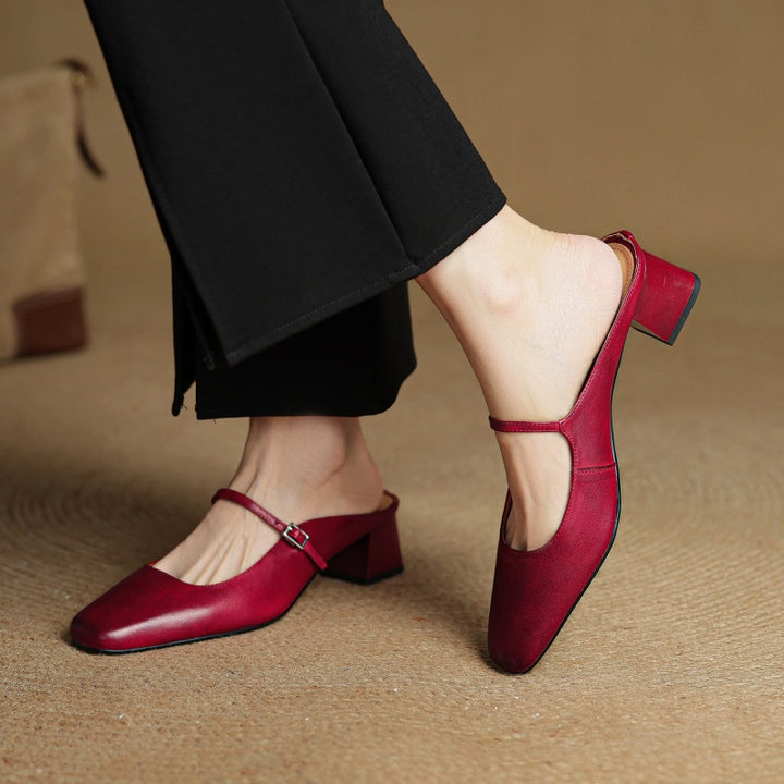 Rosaline Genuine Leather Mules