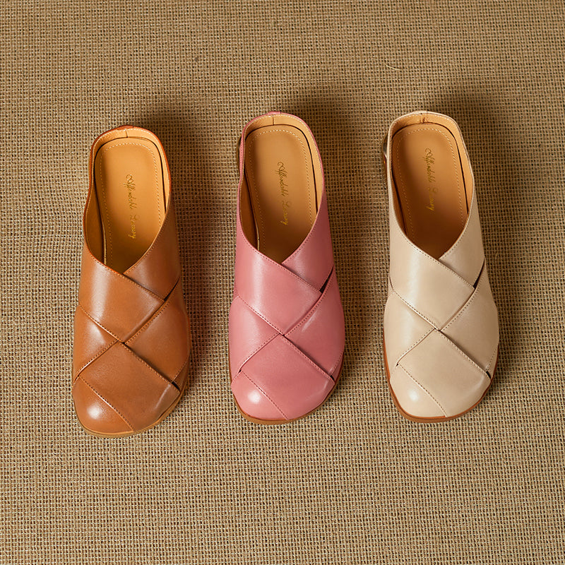Orelia Genuine Leather Mules