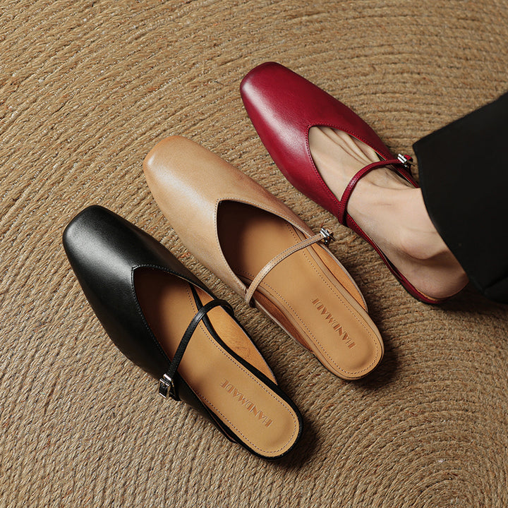 Virela Genuine Leather Mules