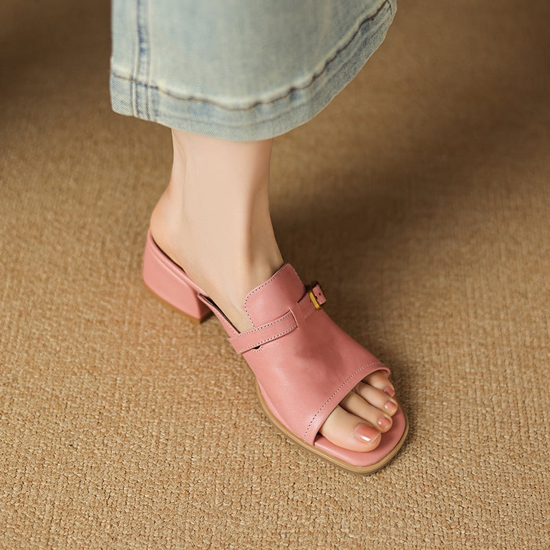 Mary Genuine Leather mules