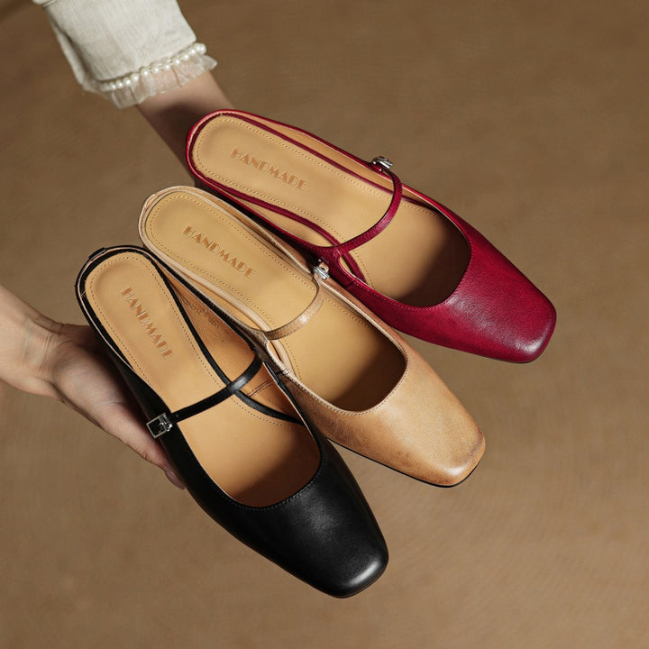 Rosaline Genuine Leather Mules