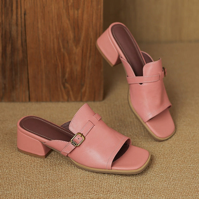 Mary Genuine Leather mules
