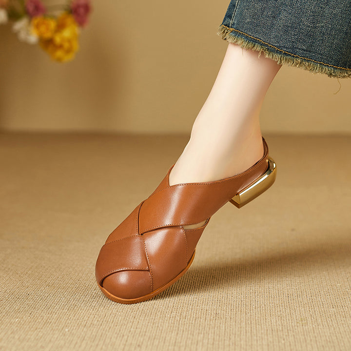 Orelia Genuine Leather Mules