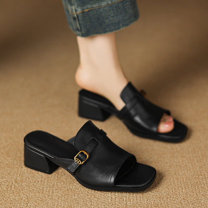 Mary Genuine Leather mules