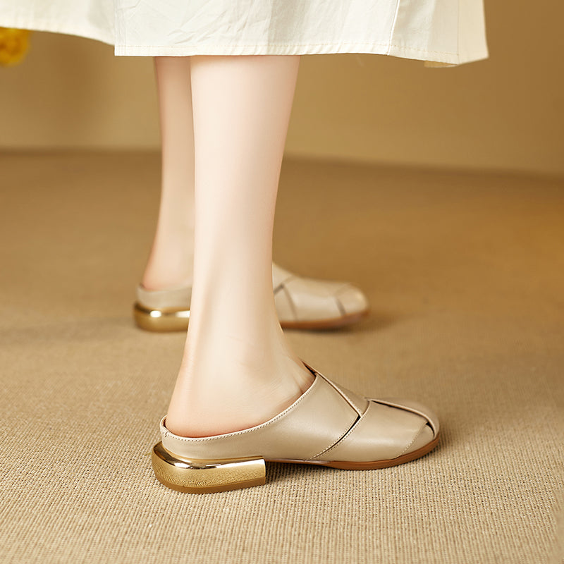 Orelia Genuine Leather Mules