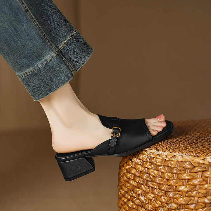 Mary Genuine Leather mules