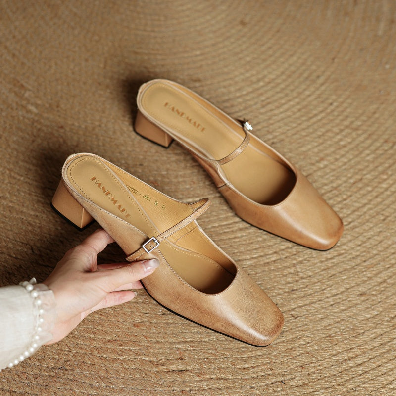 Rosaline Genuine Leather Mules