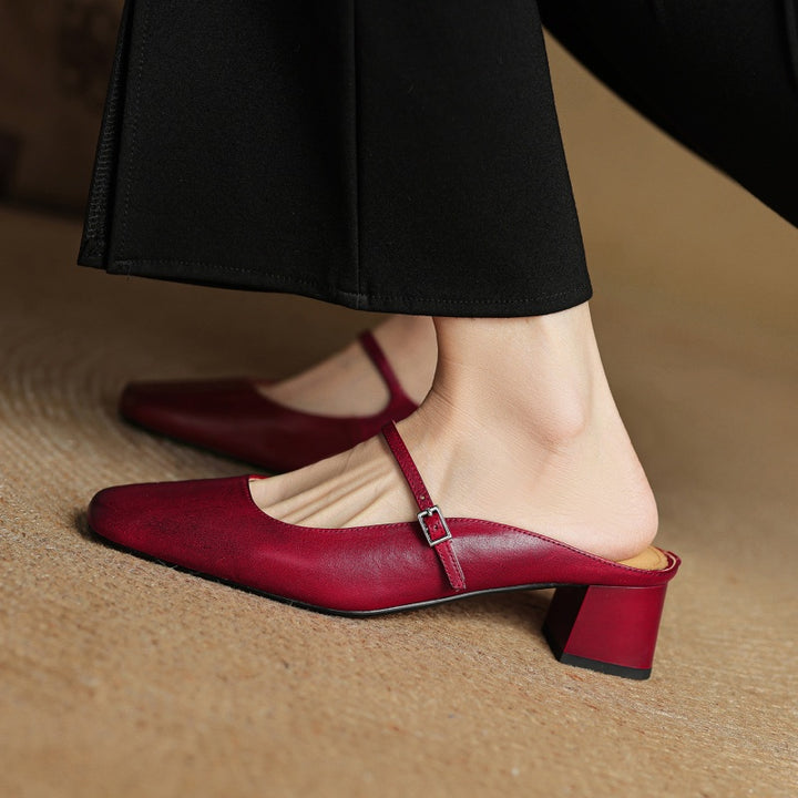 Rosaline Genuine Leather Mules