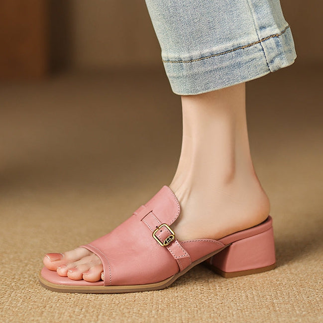 Mary Genuine Leather mules