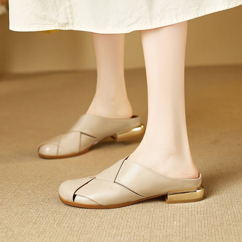 Orelia Genuine Leather Mules