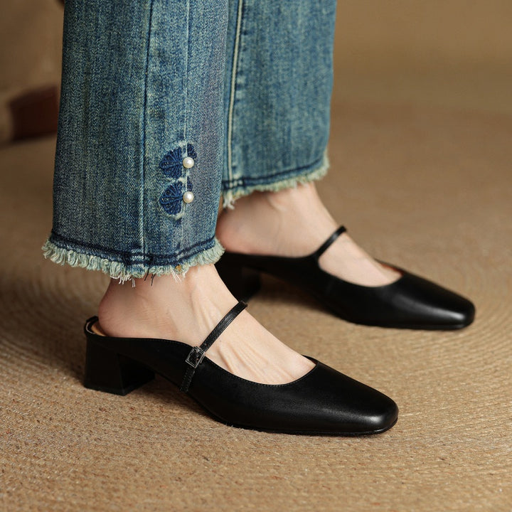 Rosaline Genuine Leather Mules