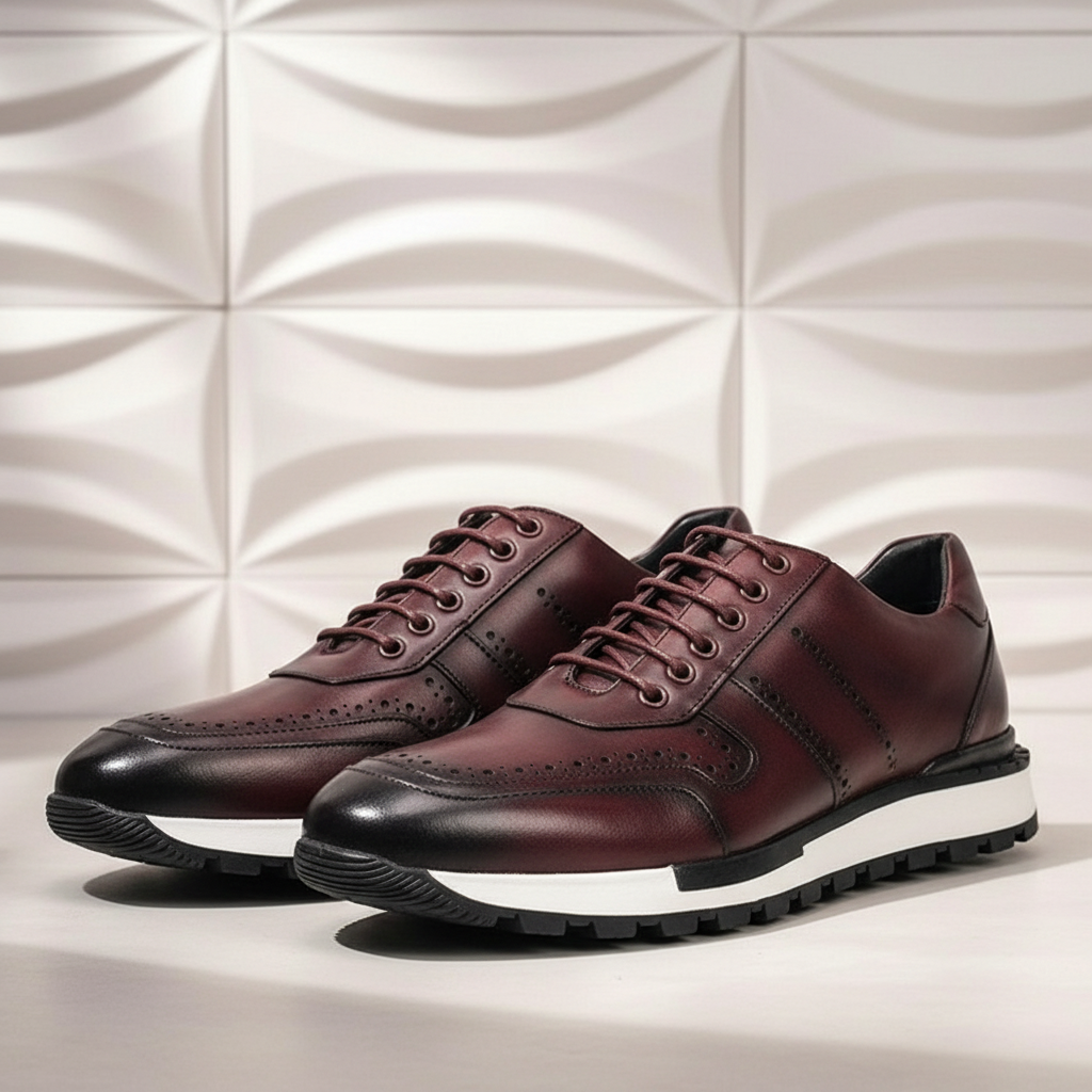 Fabio Cowhide Leather Sneakers