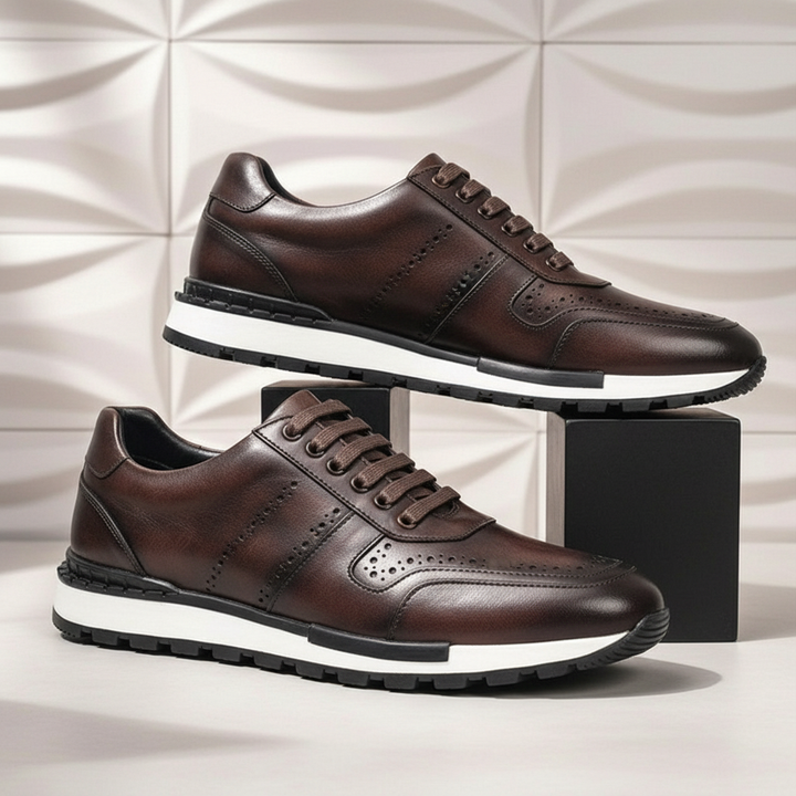 Fabio Cowhide Leather Sneakers