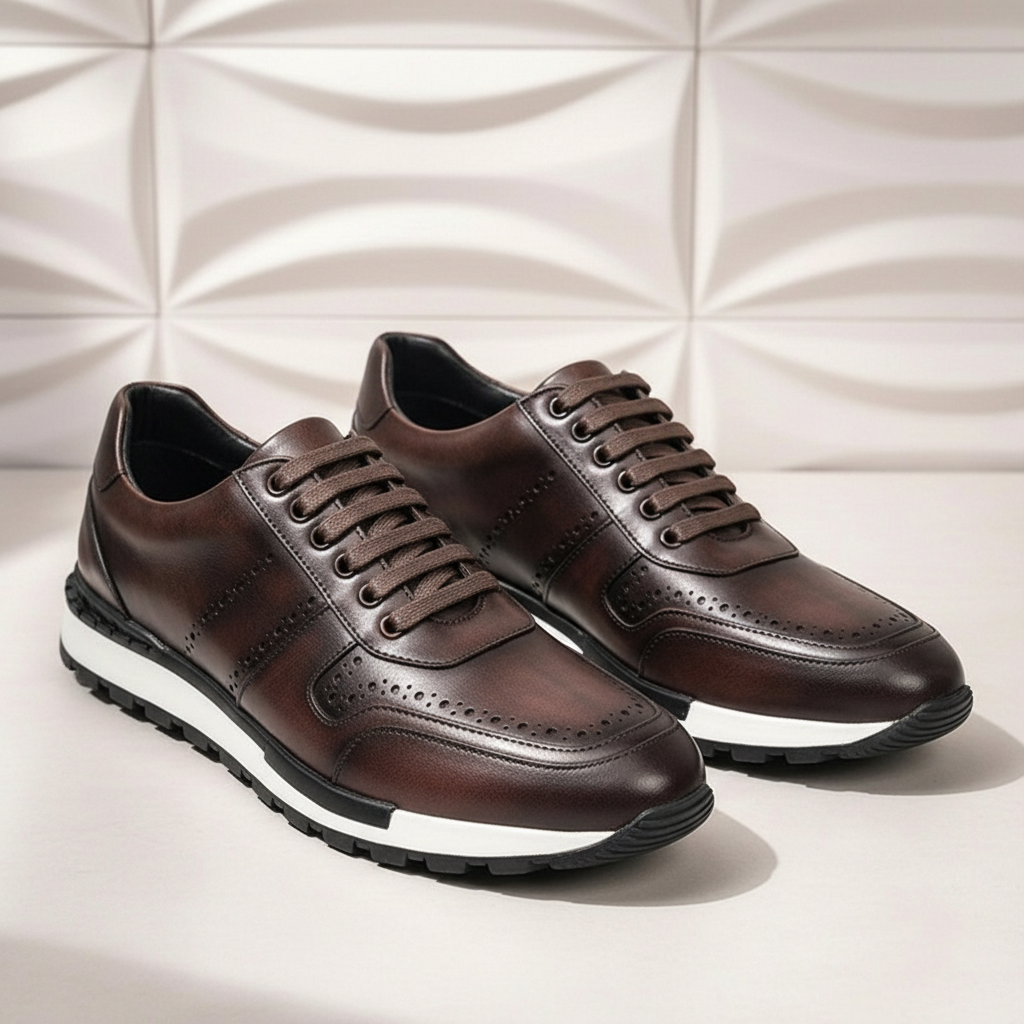 Fabio Cowhide Leather Sneakers