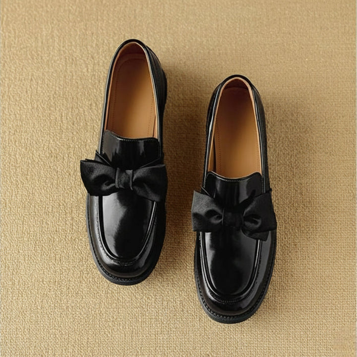 Noemi Genuine Leather Bow Loafers
