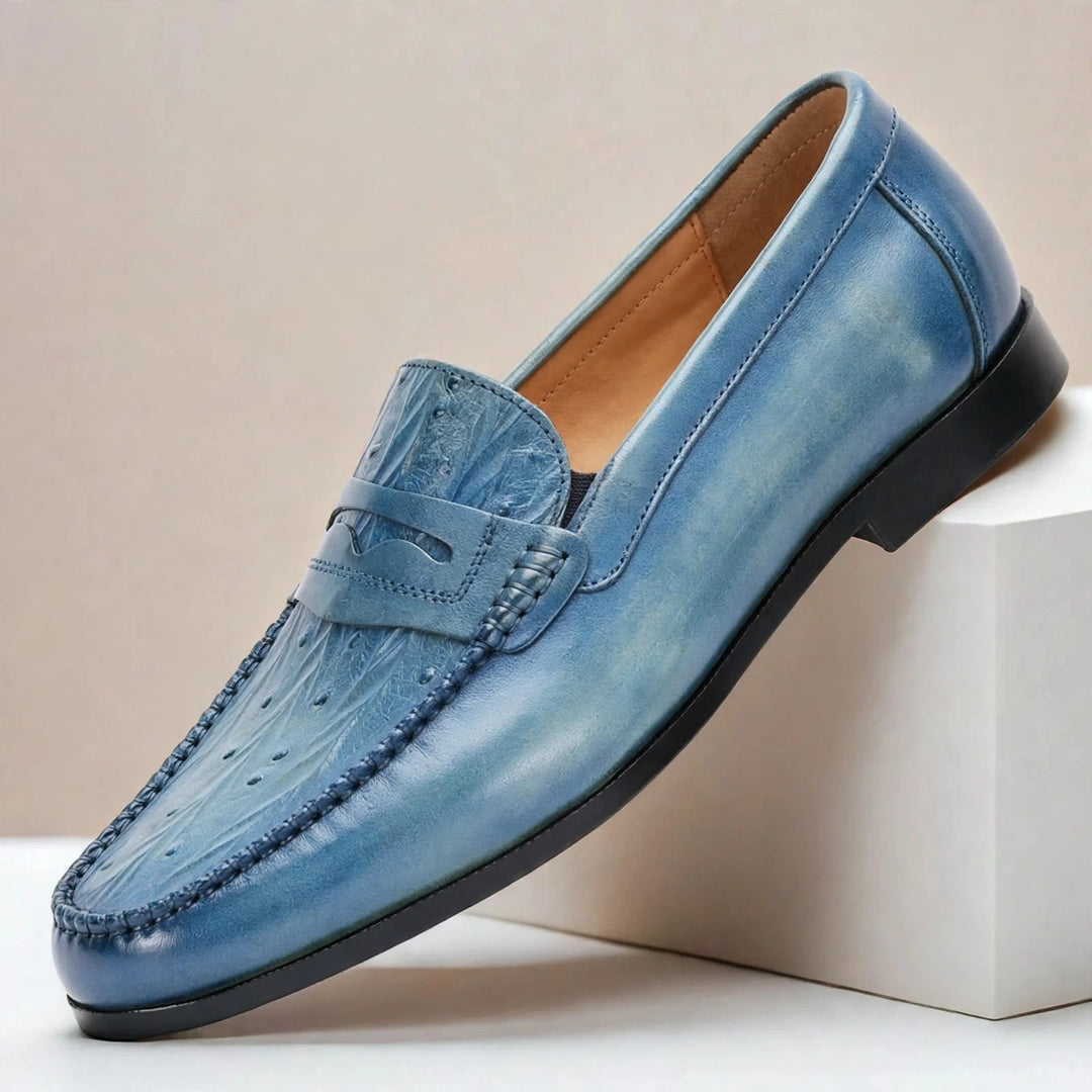 Corvani Cowhide Leather Loafers