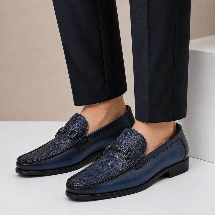 Lucentaro Cowhide Leather Loafers