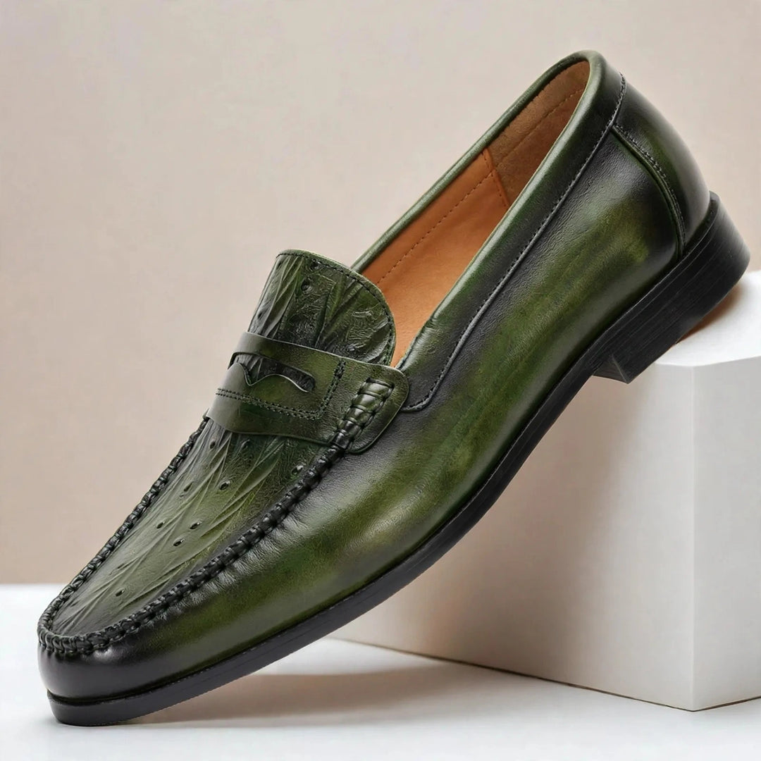 Corvani Cowhide Leather Loafers