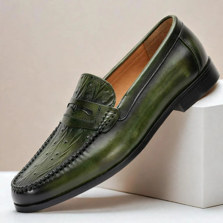 Corvani Cowhide Leather Loafers