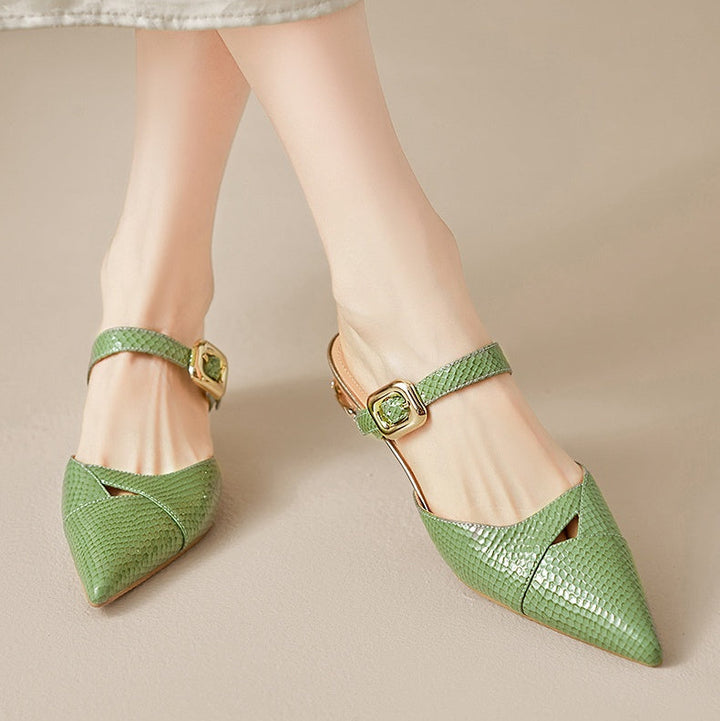 Veloura Genuine Leather Mules