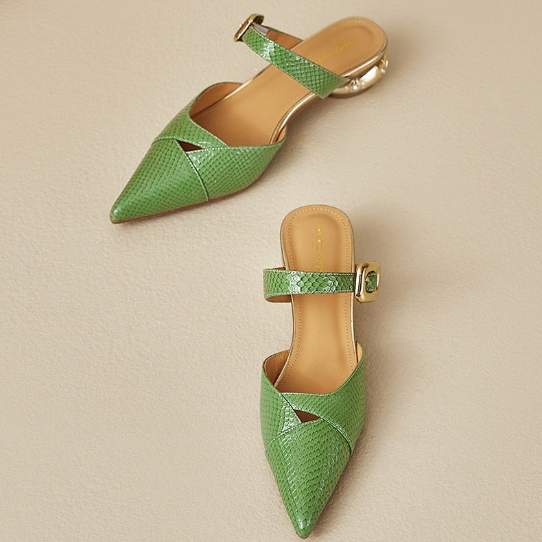Veloura Genuine Leather Mules