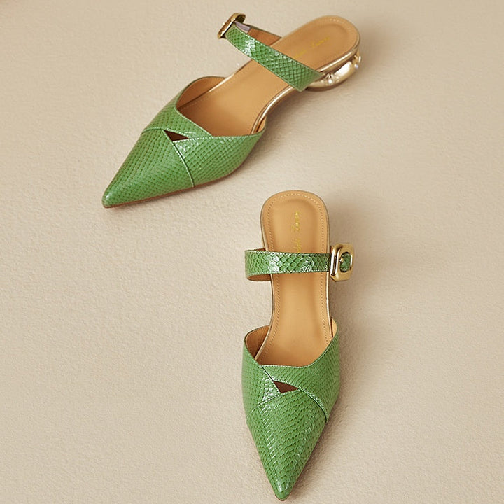 Veloura Genuine Leather Mules