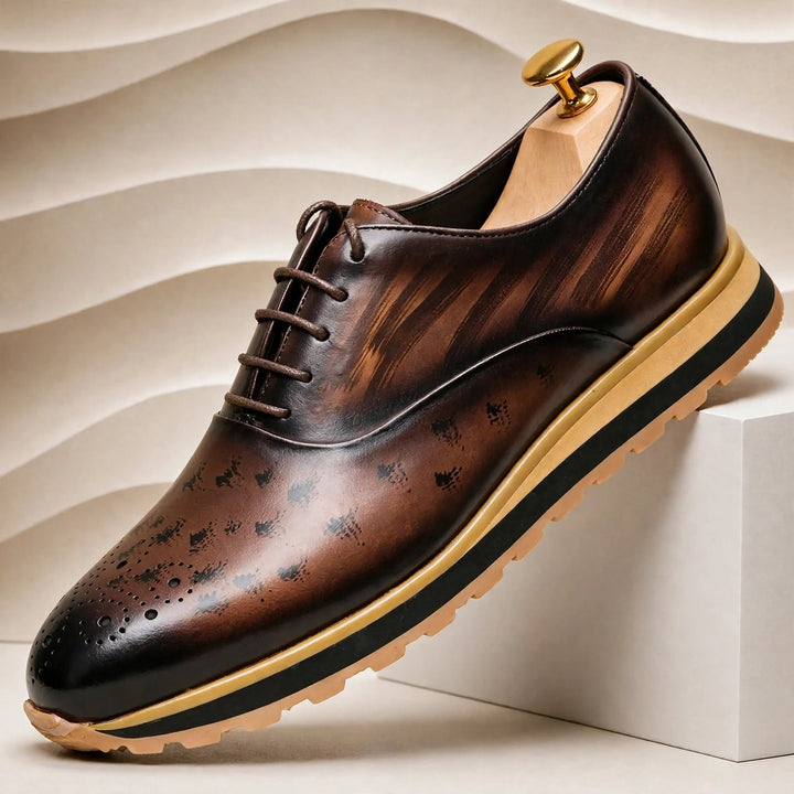 Barciano Cowhide Leather Sneakers