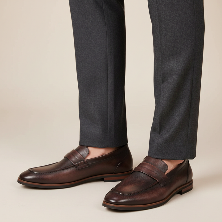 Alfero Cowhide Leather Loafers