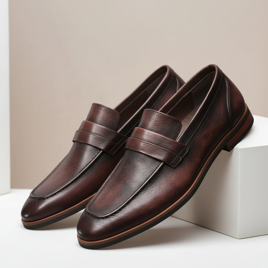 Alfero Cowhide Leather Loafers