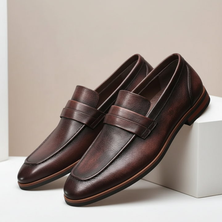 Alfero Cowhide Leather Loafers