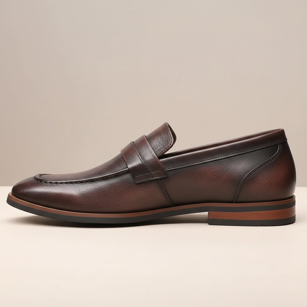 Alfero Cowhide Leather Loafers