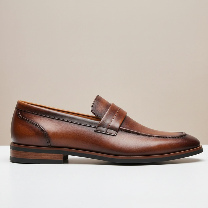 Alfero Cowhide Leather Loafers