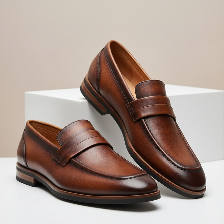 Alfero Cowhide Leather Loafers