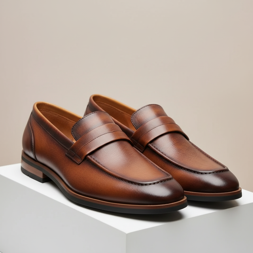 Alfero Cowhide Leather Loafers