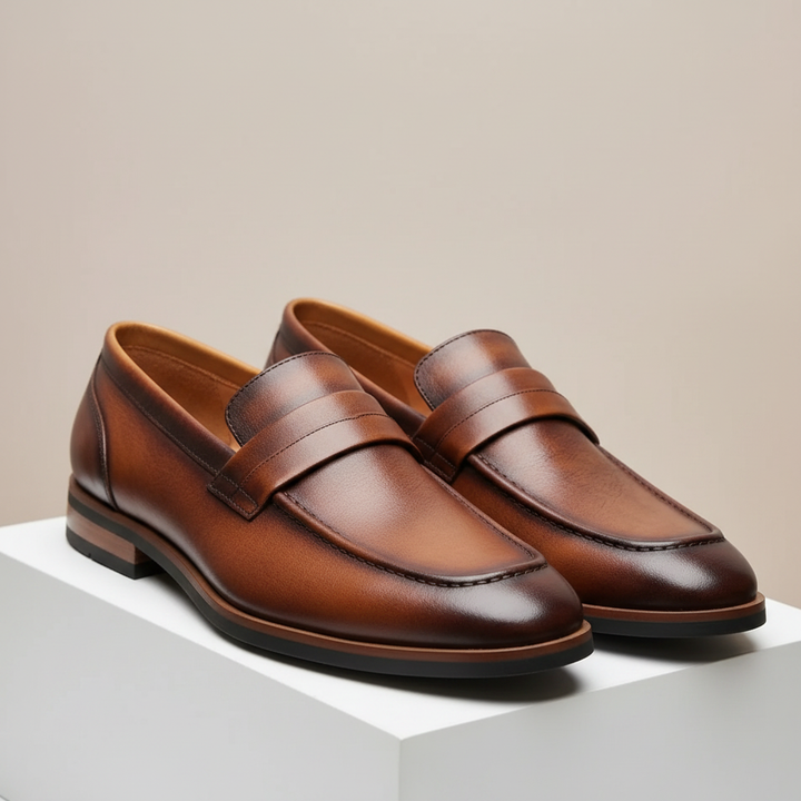 Alfero Cowhide Leather Loafers