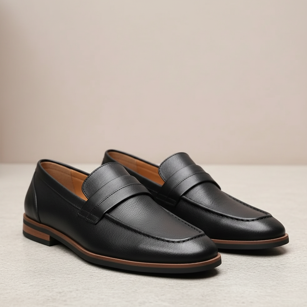 Alfero Cowhide Leather Loafers