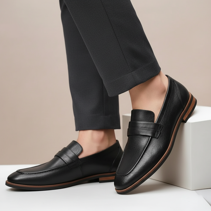 Alfero Cowhide Leather Loafers