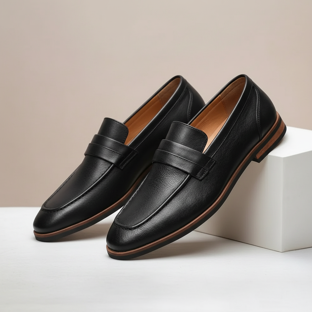 Alfero Cowhide Leather Loafers