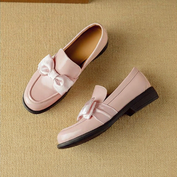 Noemi Genuine Leather Bow Loafers